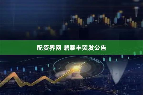 配资界网 鼎泰丰突发公告